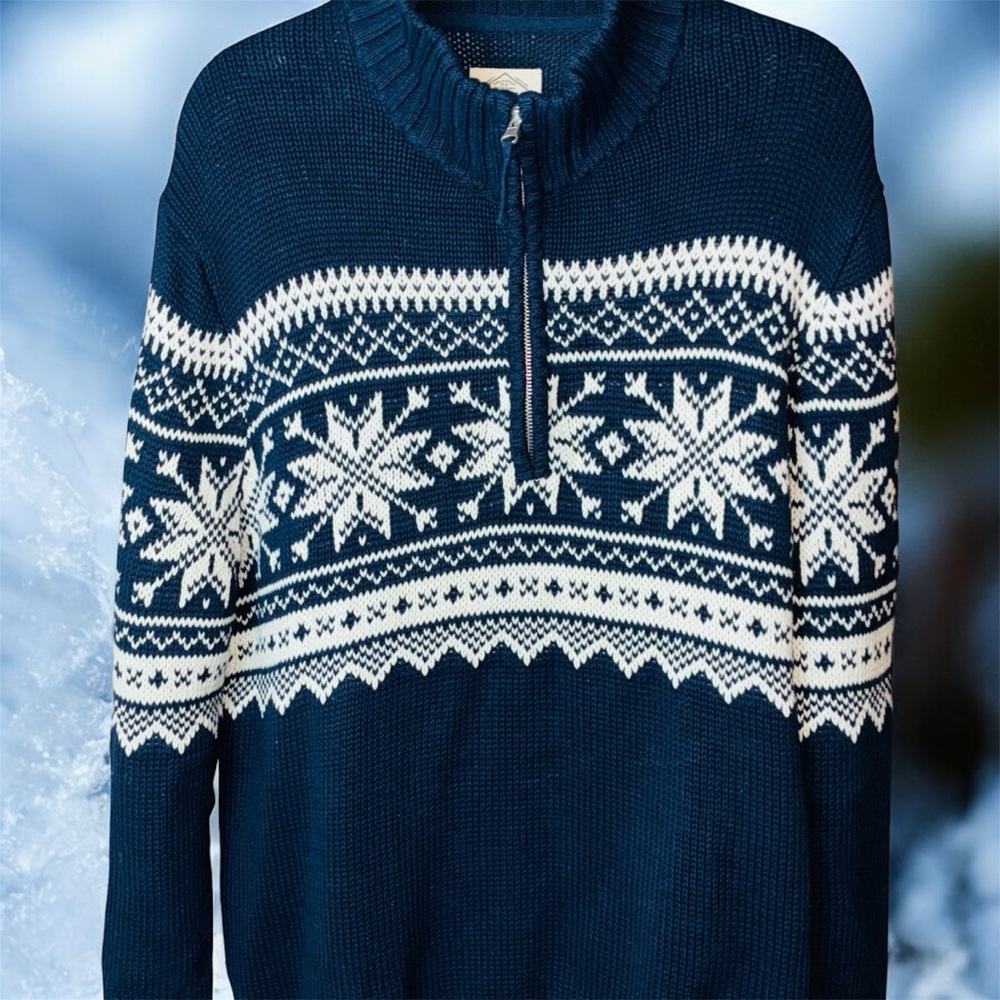 🔥🔥 St. John's Bay Men's Zip Up Sweater - Navy and White